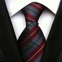 Men Wedding Cocktail Necktie At Work Gray Red Colors Tie