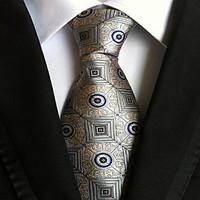 men wedding cocktail necktie at work gray yellow pattern tie