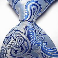 men wedding cocktail necktie at work white blue flower tie