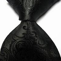 men wedding cocktail necktie at work black gray flower tie