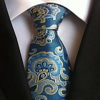 men wedding cocktail necktie at work bleu flower pattern tie