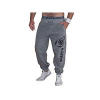 Men\'s Print Casual Sweatpants, Cotton Blue / Gray