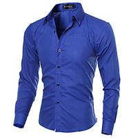 mens fashion obscure diamond lattice slim fit long sleeve shirt