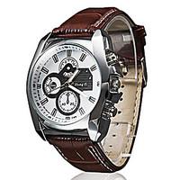 Men\'s Business Style PU Leather Band Quartz Wrist Watch (Assorted Colors) Cool Watch Unique Watch Write/Black Watch Fashion Watch