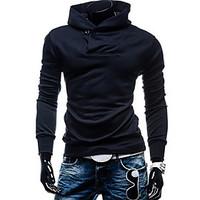 mens casualdaily active simple hoodie solid micro elastic cotton long  ...