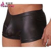 mens low waist tight nylonpatent leather boxers