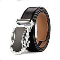 Mens Business Ratchet Belt Luxurious Genuine Leather