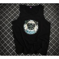 mens leisure sports street chic tank top solid animal print round neck ...