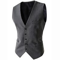 Men\'s Sleeveless Regular Blazer, Cotton / Acrylic / Polyester Striped 916201