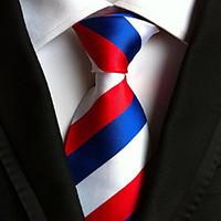 Men Wedding Cocktail Necktie At Work Blue White Red Tie