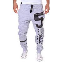 mens mid rise stretchy sweatpants pants active loose letter