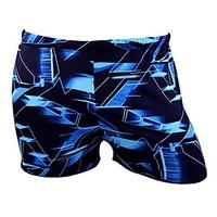 Men\'s Irregular Pattern Stitching Printing Boxer Swim Trunks