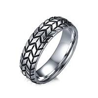 Men\'s Fashion Personality 316L Titanium Steel Ring Vintage Tyre Band Rings Casual/Daily Accessory 1pc