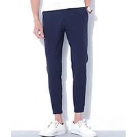 mens mid rise micro elastic chinos pants street chic harem solid