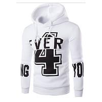 mens casualdaily hoodie letter round neck micro elastic cotton long sl ...