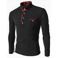 mens casualdaily formal simple spring fall polo polka dot shirt collar ...