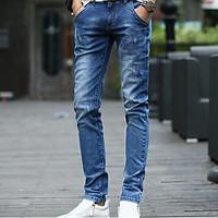 mens mid rise micro elastic skinny pants chinoiserie vintage simple sl ...