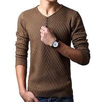 mens casualdaily regular pullover solid long sleeve cotton