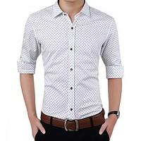 mens new fashion printed slim fit long sleeve casual shirt cotton poly ...