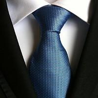 Men Wedding Cocktail Necktie At Work Blue Double Leaf