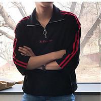 mens daily sweatshirt solid round neck inelastic cotton 12 length slee ...