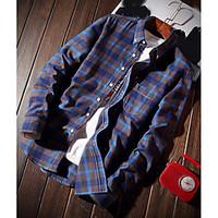 mens casualdaily simple shirt print shirt collar long sleeve cotton th ...