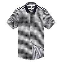 mens casualdaily formal work vintage simple summer shirt striped shirt ...