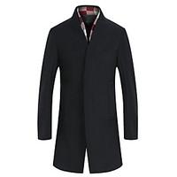 Men\'s Long Sleeve Long Coat , Tweed / Wool Pure Men\'s clothing woolen cloth coat to keep warm winter wind coat