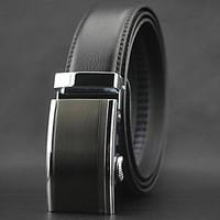 mens automatic buckle genuine leather belt