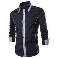 mens going out work street chic all seasons shirt color block shirt co ...