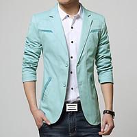 mens fashion high quality solid two buckle casual slim suit