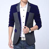 Men\'s Fashion High Quality Patchwork Cashmere Slim Suit