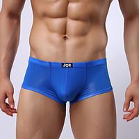 mens cotton nylon solid low waist boxer briefs underwear