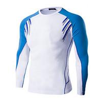 Men\'s Print Casual / Sport T-ShirtCotton Long Sleeve-Black / Blue / White