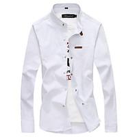 mens fashion stand up collar long sleeved shirt