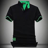 mens fashion slim polo shirt cotton polyester casual plus sizes pure