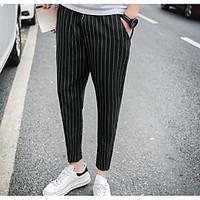 mens low rise inelastic chinos pants simple slim striped