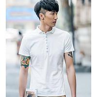mens going out simple t shirt solid shirt collar short sleeve others