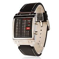 Men\'s PU Digital LED Wrist Watch (Black) Cool Watch Unique Watch