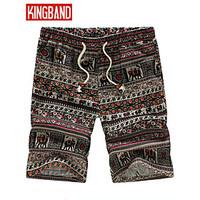 mens casualplus sizes print shorts pants linenkb6b03