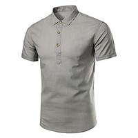 Men Fashion Casual Cotton Linen Large Size Short Sleeve Shirt