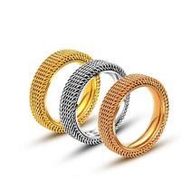 Men\'s Rings Titanium Steel Ring Mesh Fashion Band Ring Fashion Jewelry Silver Gold Rings Jewelry for Men/Women Christmas Gifts