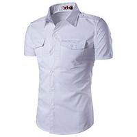 mens plus size casualdaily work simple summer shirt solid shirt collar ...