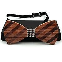 Men Work Casual Bow Tie, Acrylic Solid, Brown All Seasons