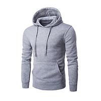 mens casualdaily sports active hoodie solid stand micro elastic cotton ...