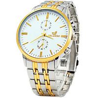 Men\'s Dress Watch Fashion Watch Quartz / Stainless Steel Band Vintage Casual White Gold White