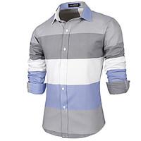 mens casualdaily simple shirt striped shirt collar long sleeve multi c ...