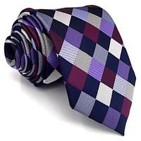Mens Necktie Tie Multicolor Checked 100% Silk Business Fashion For Men