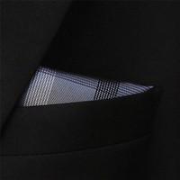 Men\'s Pocket Square Checked Gray 100% Silk Business