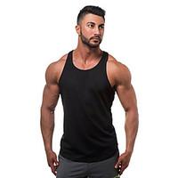 Men\'s Casual/Daily Beach Sports Simple Active All Seasons Tank Top, Solid U Neck Sleeveless Blue Red White Black Gray Green Yellow Cotton